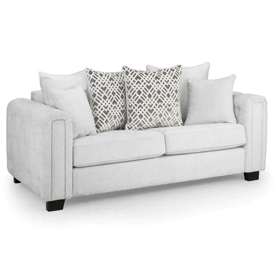 Grazed Fabric 3 Seater Sofa In Light Grey_1