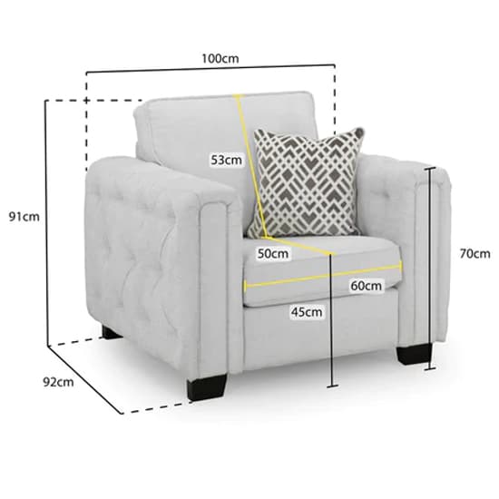 Grazed Fabric Armchair In Light Grey_6