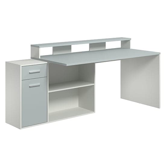 Groton Wooden Gaming Desk With Storage In Light Grey And White_7