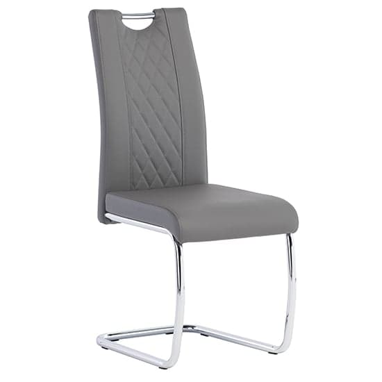 Gerbit Faux Leather Dining Chair In Grey_1