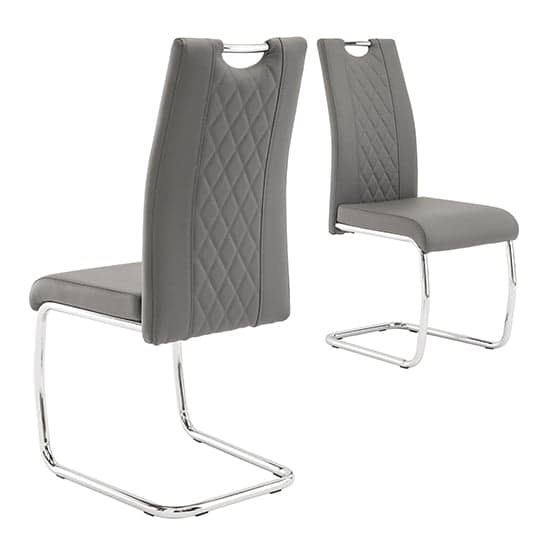 Gerbit Grey Faux Leather Dining Chairs In Pair_1