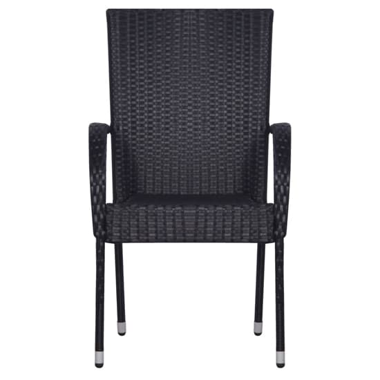 Garima Outdoor Black Poly Rattan Dining Chairs In A Pair_3