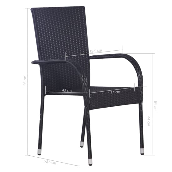 Garima Outdoor Black Poly Rattan Dining Chairs In A Pair_4