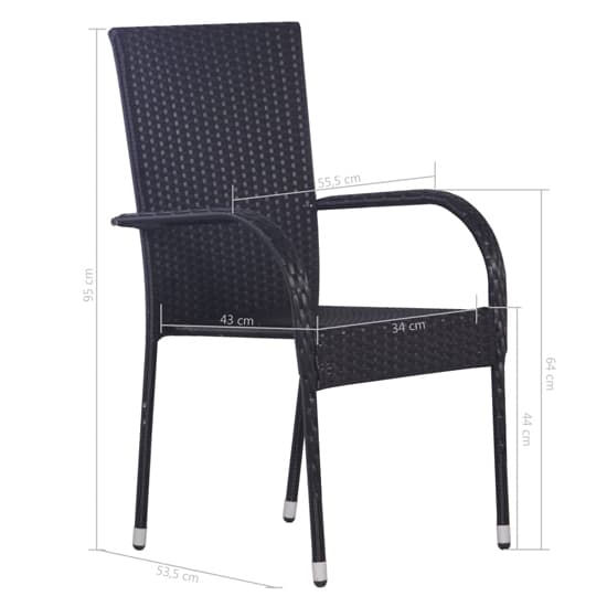 Garima Outdoor Grey Poly Rattan Dining Chairs In A Pair_4