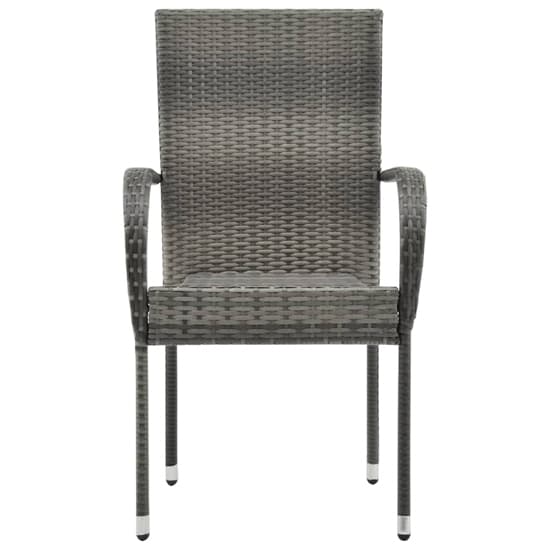 Garima Outdoor Set Of 4 Poly Rattan Dining Chairs In Grey_2