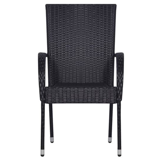 Garima Outdoor Set Of 6 Poly Rattan Dining Chairs In Black_2
