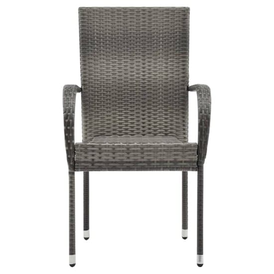 Garima Outdoor Set Of 6 Poly Rattan Dining Chairs In Grey_2