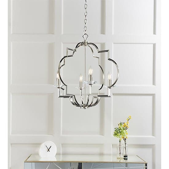 Garland 4 Lights Glass Ceiling Pendant Light In Polished Nickel_2