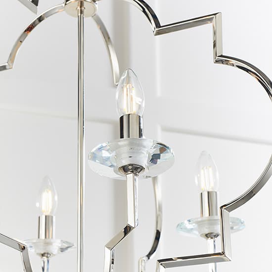 Garland 4 Lights Glass Ceiling Pendant Light In Polished Nickel_4
