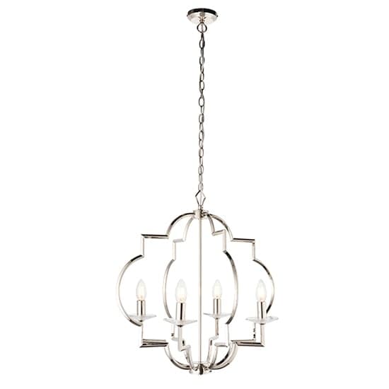 Garland 4 Lights Glass Ceiling Pendant Light In Polished Nickel_1