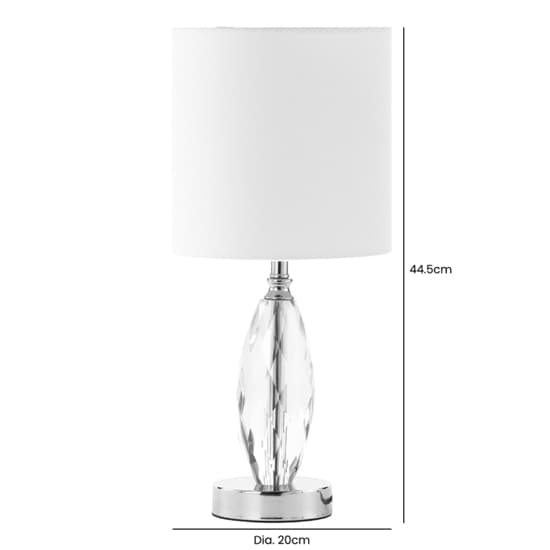 Garland White Linen Shade Table Lamp With Crystal Base_2