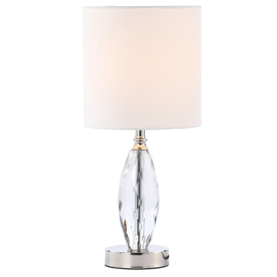 Garland White Linen Shade Table Lamp With Crystal Base_3