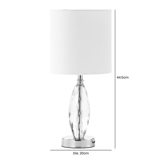 Garland White Linen Shade Table Lamp With Crystal Base_6