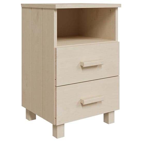 Garza Solid Pinewood Bedside Cabinet In Honey Brown_2