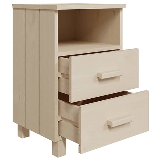Garza Solid Pinewood Bedside Cabinet In Honey Brown_4