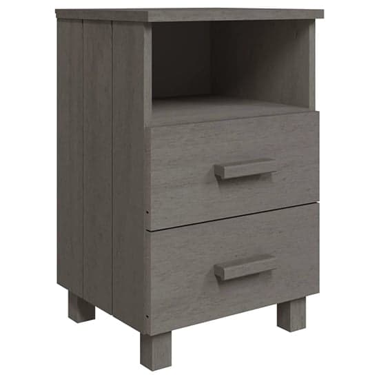 Garza Solid Pinewood Bedside Cabinet In Light Grey_2