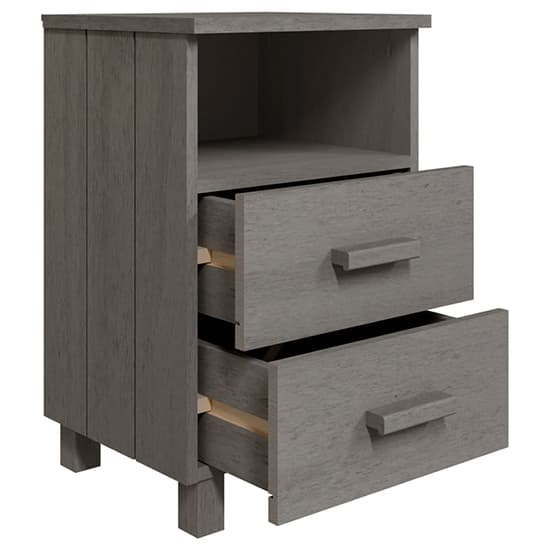 Garza Solid Pinewood Bedside Cabinet In Light Grey_4
