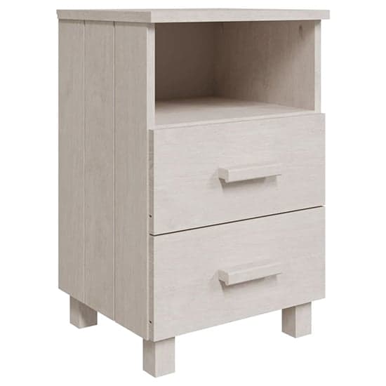 Garza Solid Pinewood Bedside Cabinet In White_2