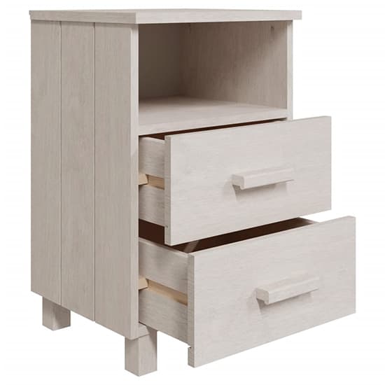 Garza Solid Pinewood Bedside Cabinet In White_4