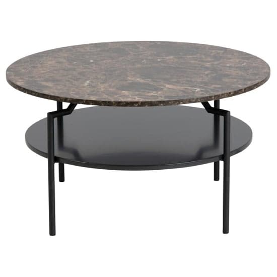 Gatineau Melamine Coffee Table Round In Brown And Black_2