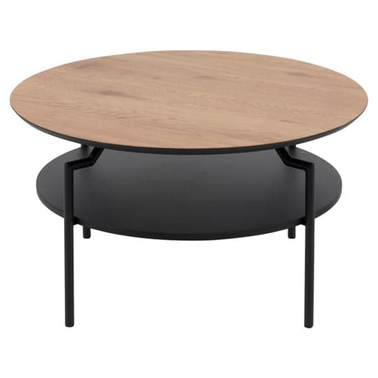 Gatineau Wooden Coffee Table Round In Wild Oak And Black_2