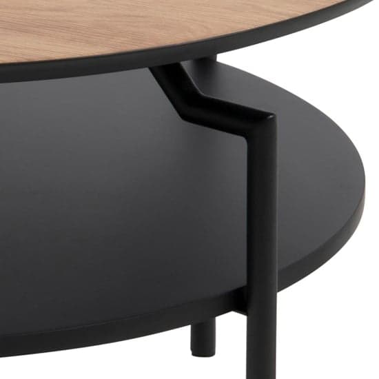 Gatineau Wooden Coffee Table Round In Wild Oak And Black_3