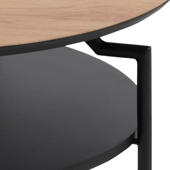 Gatineau Wooden Coffee Table Round In Wild Oak And Black_4