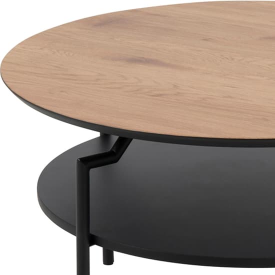 Gatineau Wooden Coffee Table Round In Wild Oak And Black_5