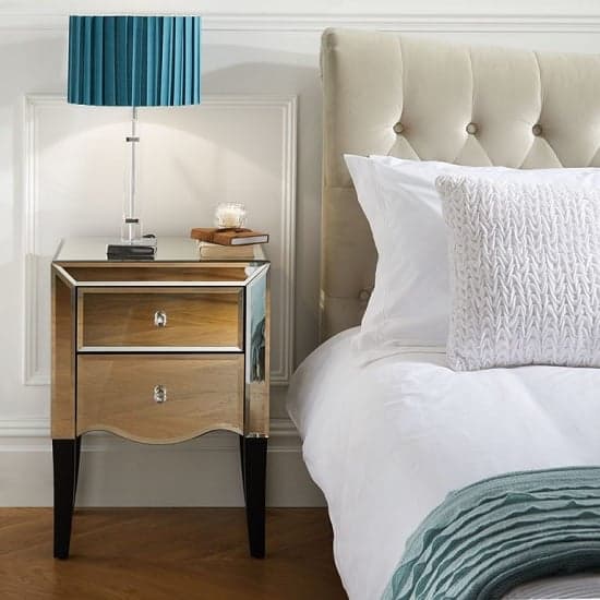 Gatsby Mirrored Bedside Table And Cabinet With 2 Drawers_2