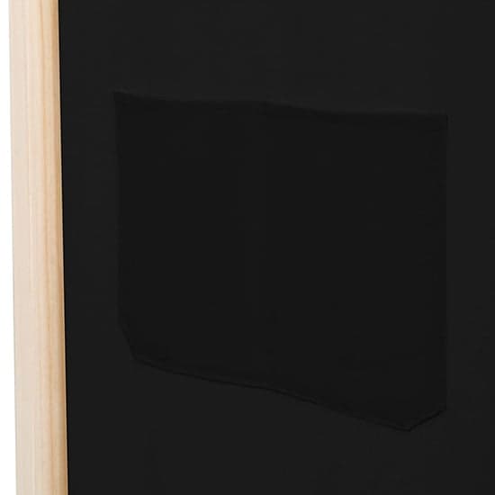 Gavyn Fabric 3 Panels 120cm x 170cm Room Divider In Black_7