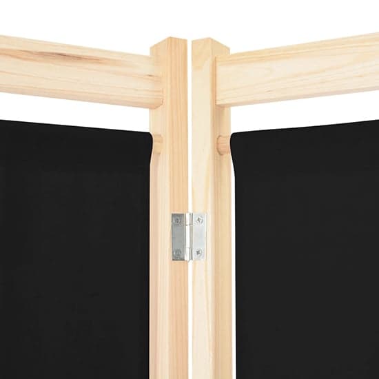 Gavyn Fabric 5 Panels 200cm x 170cm Room Divider In Black_5