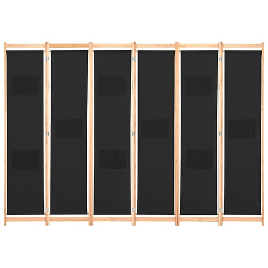 Gavyn Fabric 6 Panels 240cm x 170cm Room Divider In Black_2