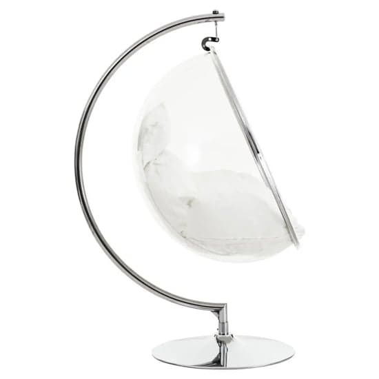 Gazit Clear Swing Seat Hanging Chair With Cream Cushions_3
