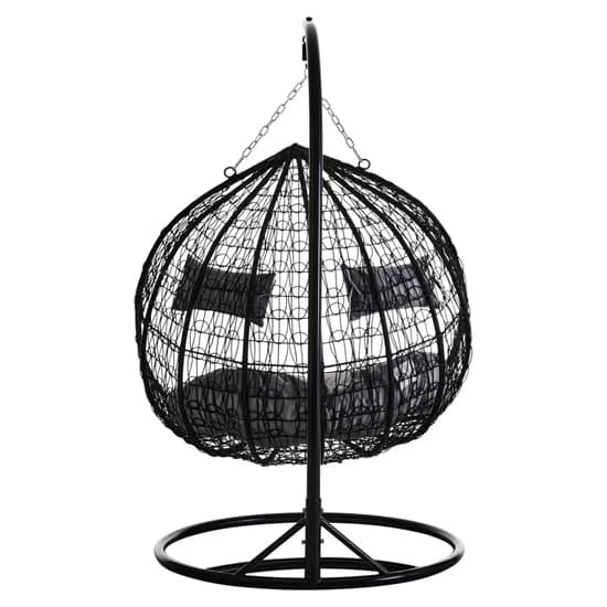 Gazit Outdoor Double Hanging Chair With Round Base In Black_4
