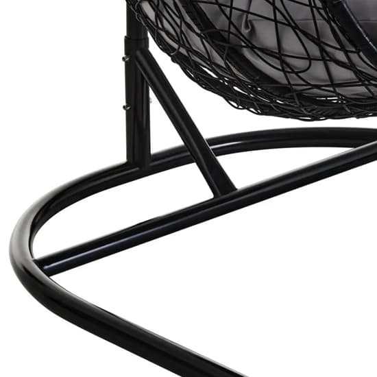 Gazit Outdoor Double Hanging Chair With U Shaped Base In Black_7