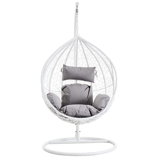 Gazit Outdoor Single Hanging Chair With Cut Out Sides In White_2