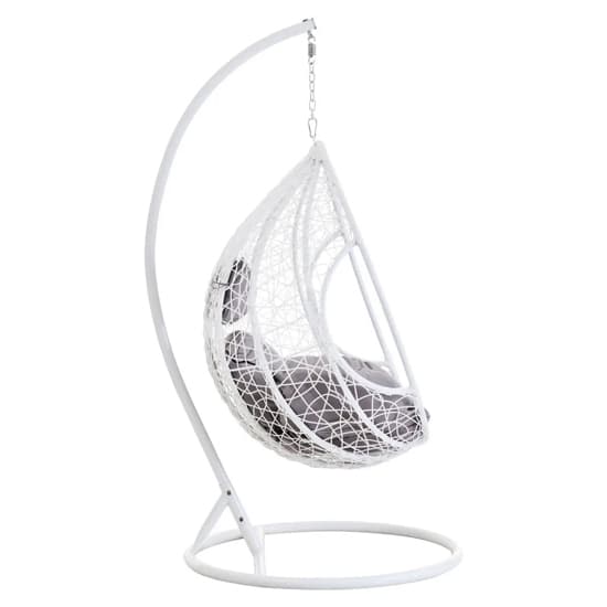 Gazit Outdoor Single Hanging Chair With Cut Out Sides In White_3