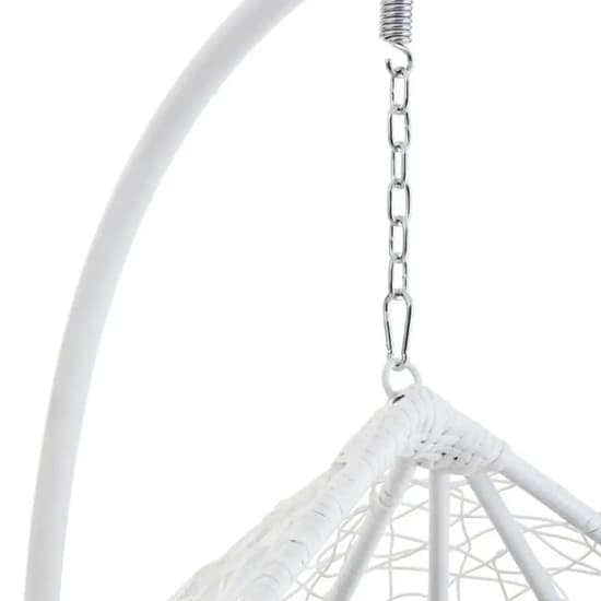 Gazit Outdoor Single Hanging Chair With Round Base In White_5
