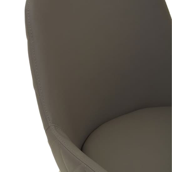 Gdynia Wooden Dining Chair With Silver Frame In Grey_5
