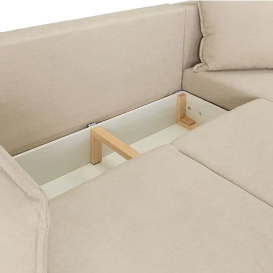 Gela Corner Fabric Sofa Bed In Beige_4
