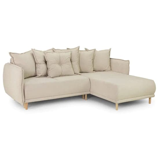 Gela Corner Fabric Sofa Bed In Beige_1