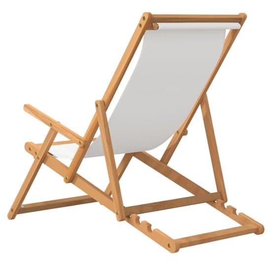 Gella Teak Wood Beach Folding Chair With Cream Fabric Seat_4
