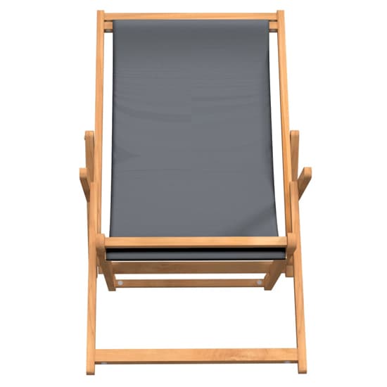 Gella Teak Wood Beach Folding Chair With Grey Fabric Seat_3