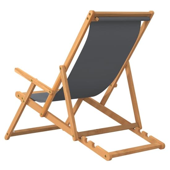 Gella Teak Wood Beach Folding Chair With Grey Fabric Seat_5