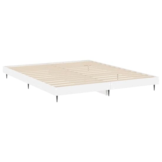 Gemma High Gloss Double Bed In White With Black Metal Legs_3
