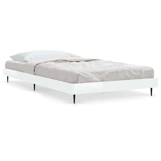 Gemma High Gloss Single Bed In White With Black Metal Legs_2