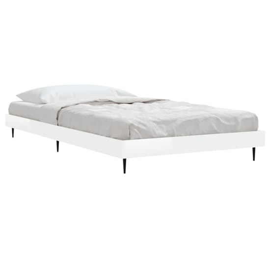 Gemma High Gloss Single Bed In White With Black Metal Legs_3