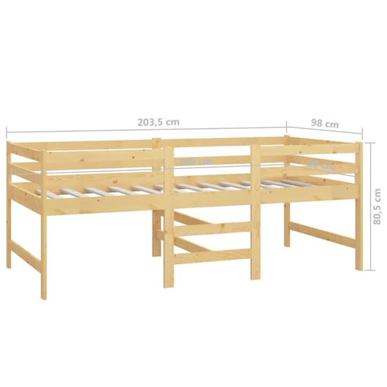 Gemma Solid Pine Wood Single Bunk Bed In Brown_6