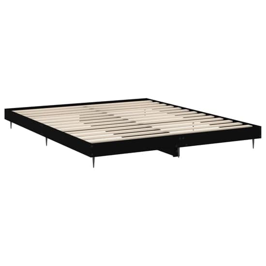 Gemma Wooden Double Bed In Black With Black Metal Legs_3