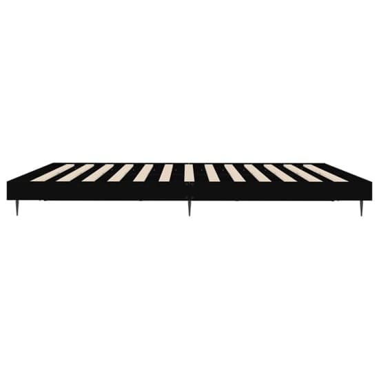 Gemma Wooden Double Bed In Black With Black Metal Legs_4
